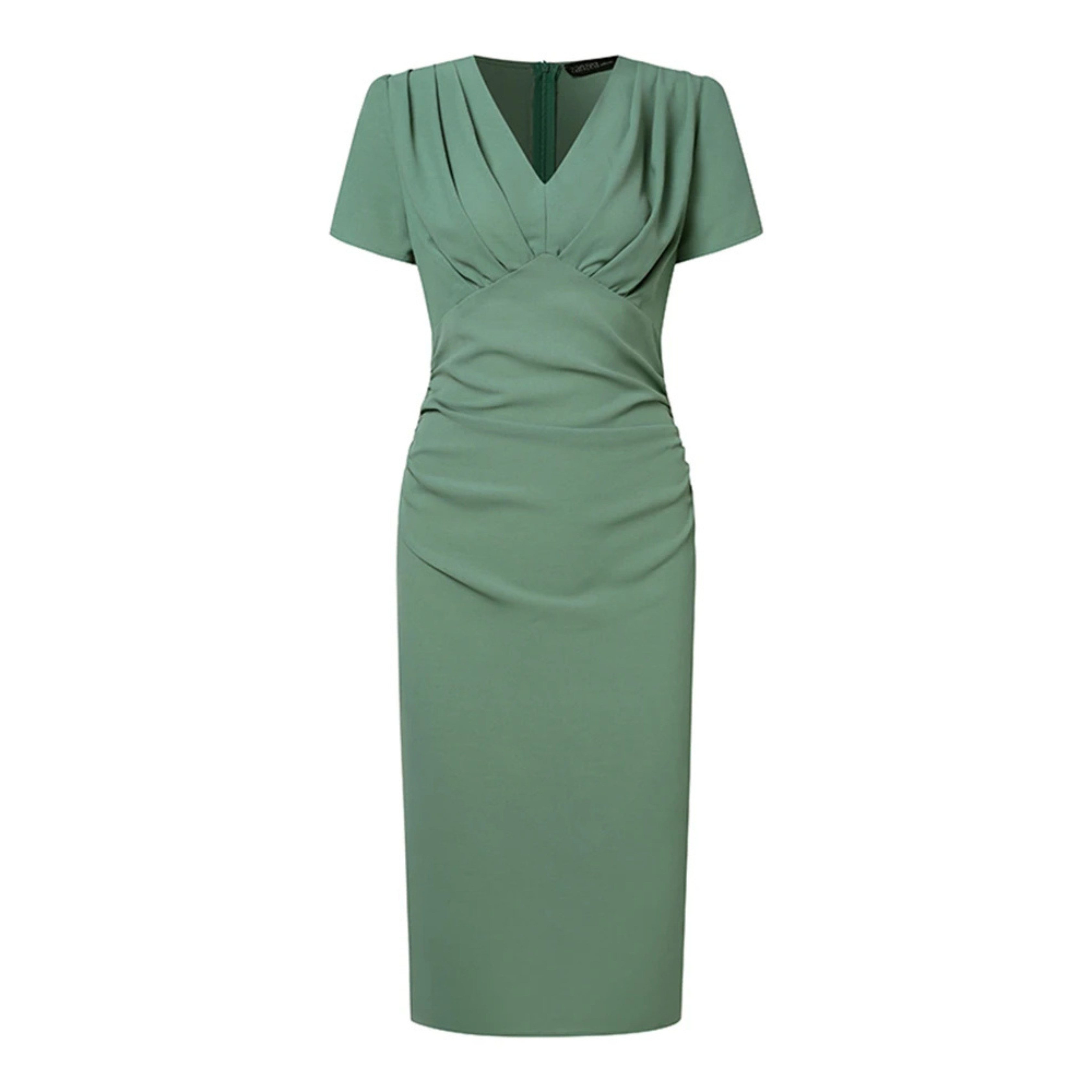 Camille | Robe classique avec plis et manches courtes