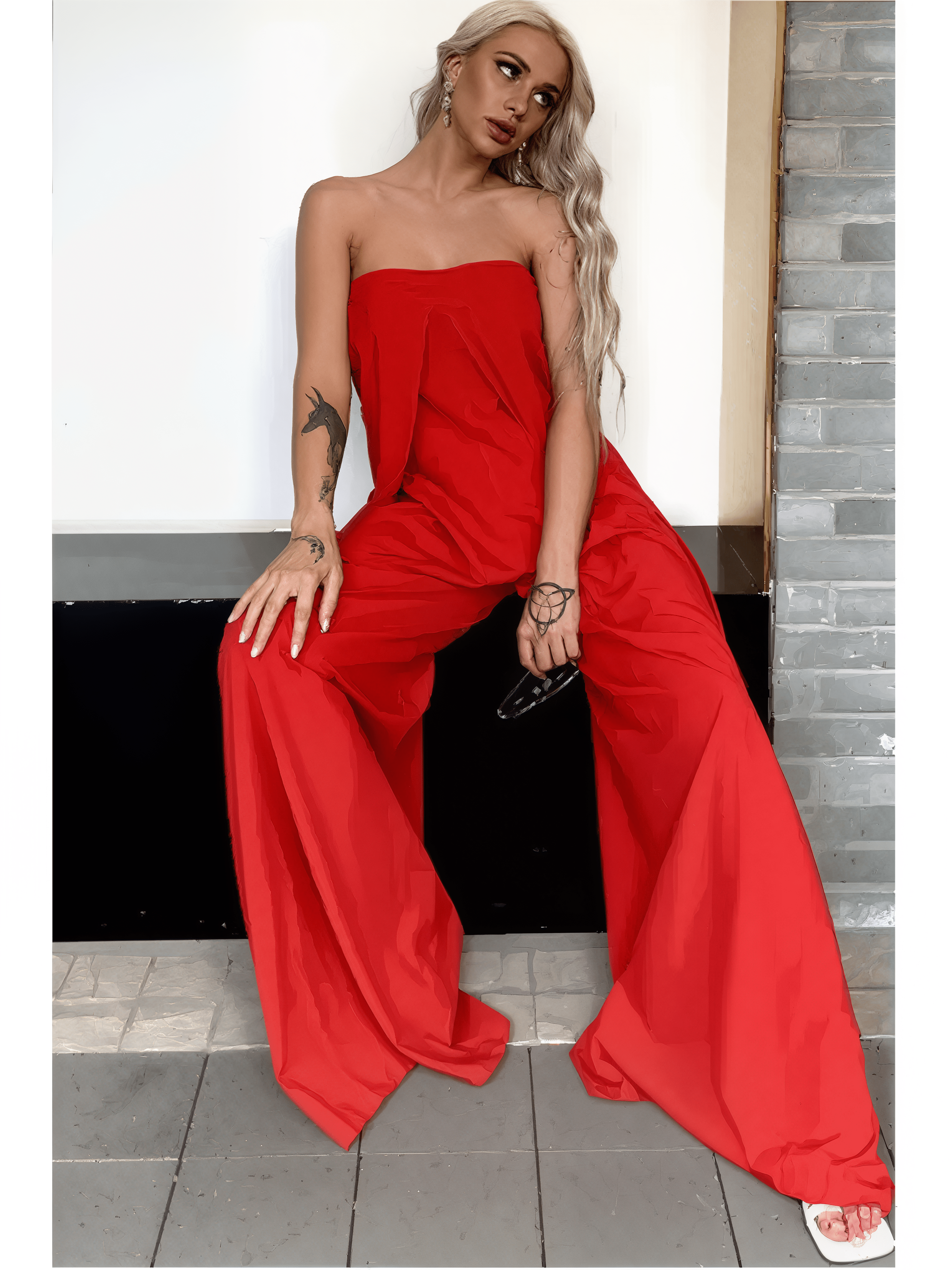 Noémie | Combinaison bustier noire fluide