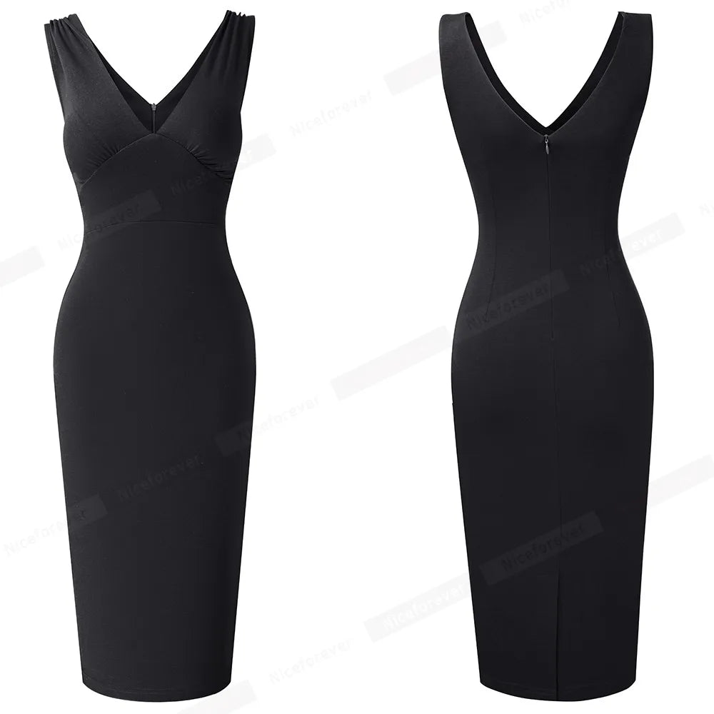 Chloé | Robe moulante séduisante à col en V profond