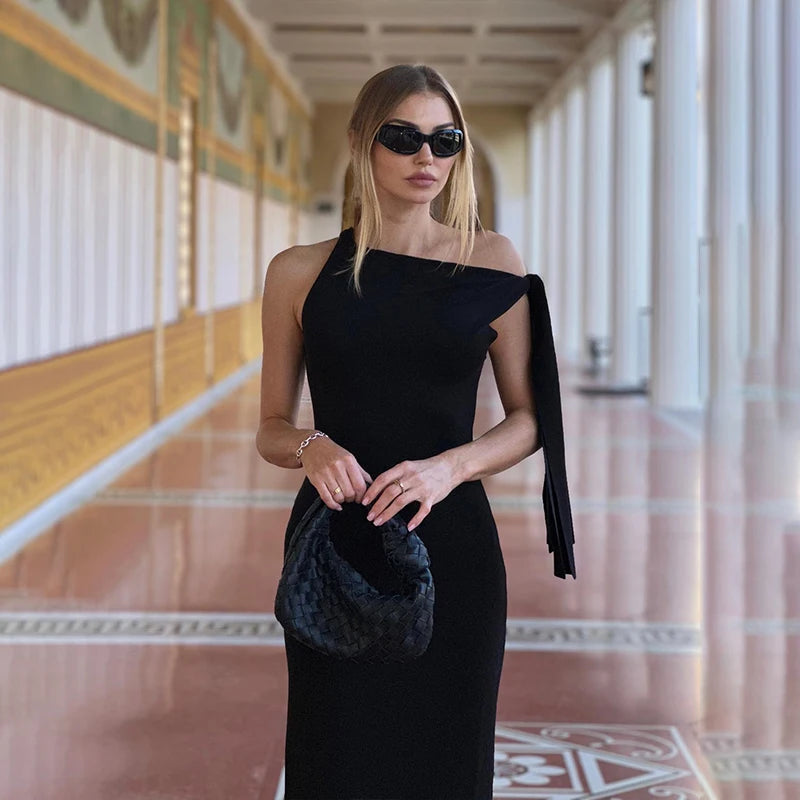 Océane | Robe intemporelle avec nœud à l’épaule