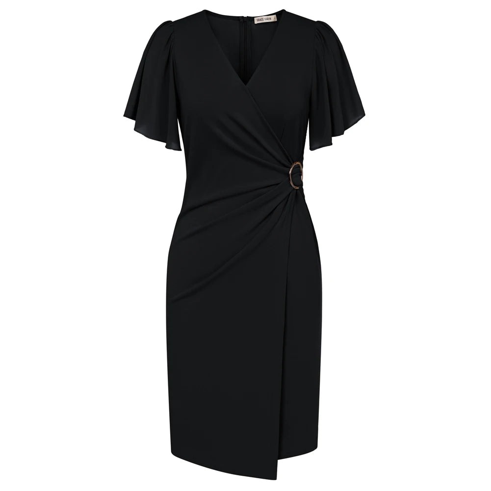 Sophie | Robe portefeuille beige élégante