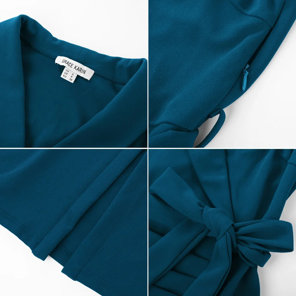 Éliane | Robe portefeuille élégante avec ceinture nouée