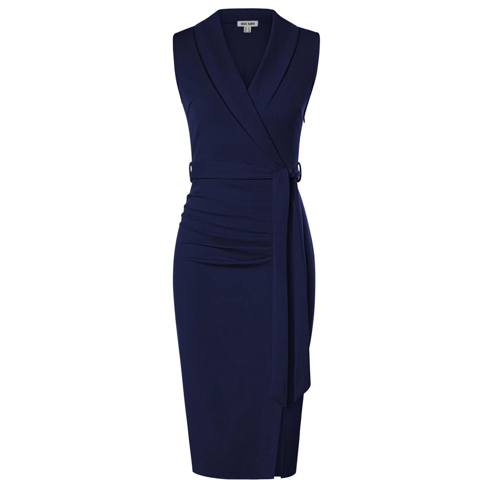 Éliane | Robe portefeuille élégante avec ceinture nouée