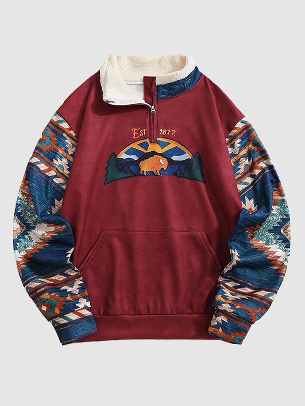 Mode Pure | Pull en Patchwork Western Vintage pour Hommes