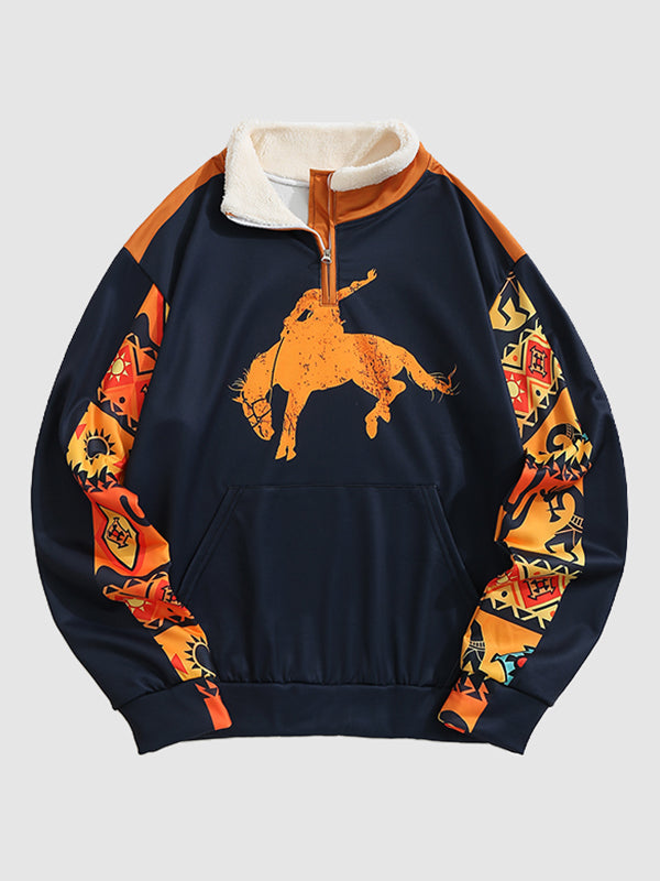 Mode Pure | Pull en Patchwork Western Vintage pour Hommes