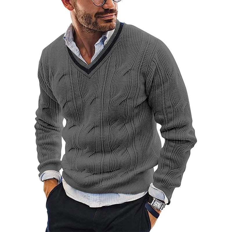 Mode Pure | Pull en Tricot Slim Fit Col V
