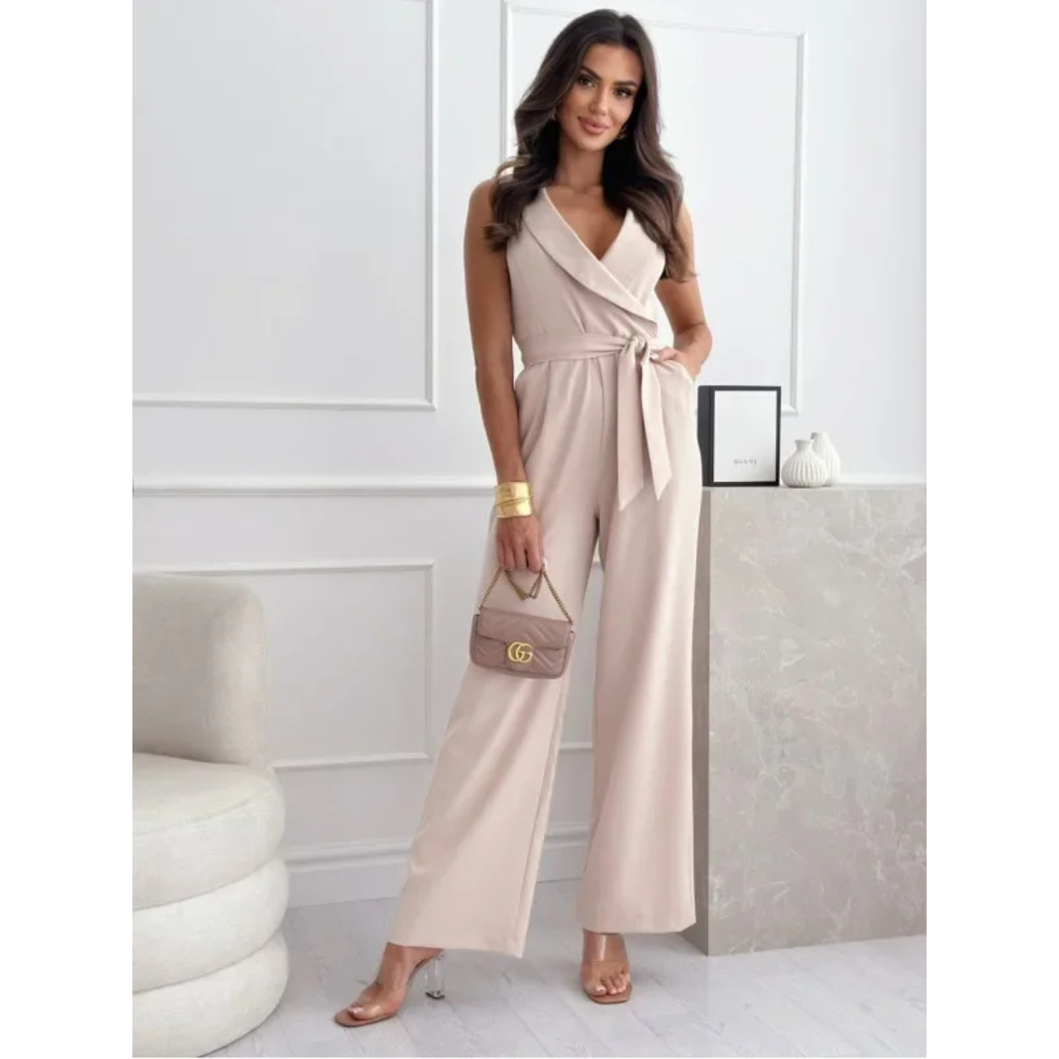 Juliette | Combinaison portefeuille élégante avec ceinture nouée