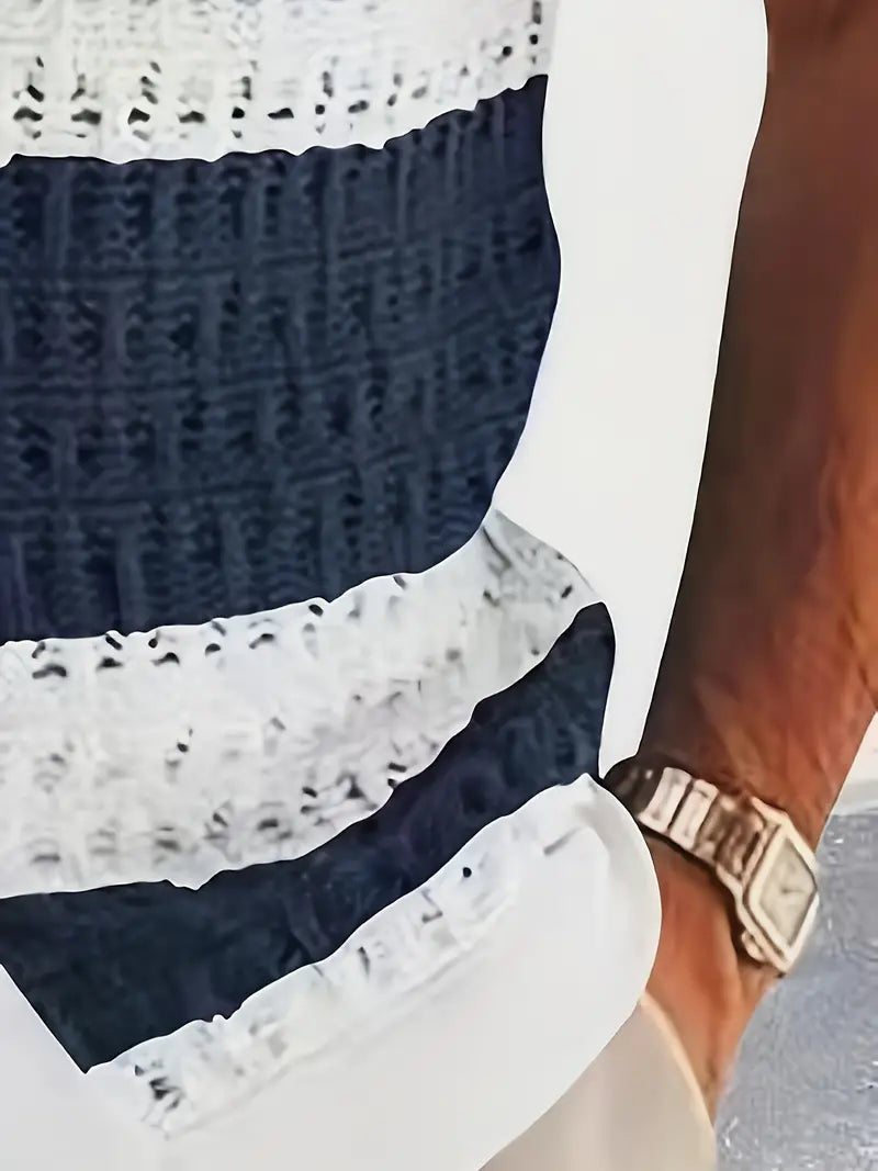 Mode Pure | Chemise en Tricot Contrastée