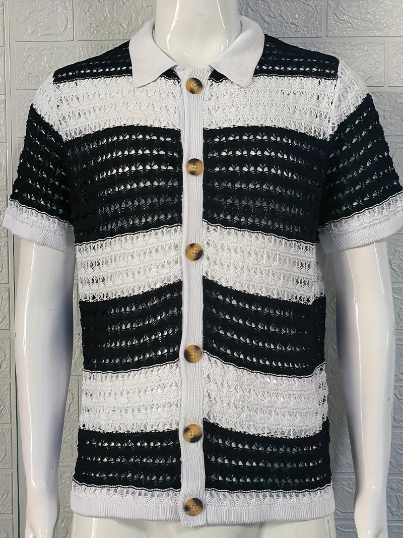 Mode Pure | Chemise en Tricot Contrastée