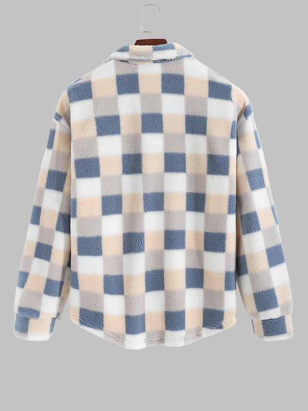Mode Pure | Veste Fluffy Carreaux Classique pour Hommes