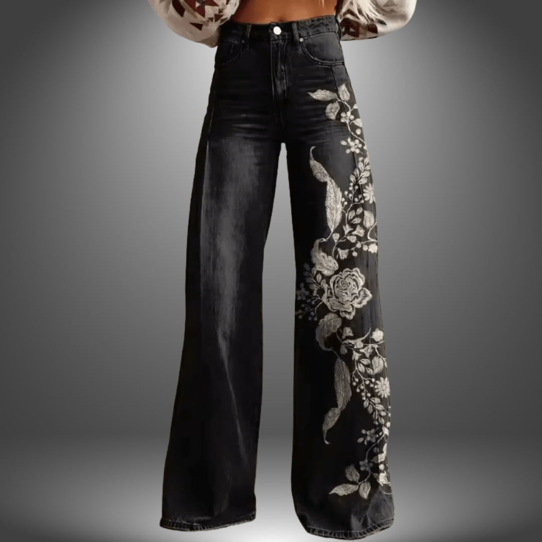 Olivia - Pantalon Premium à imprimé floral