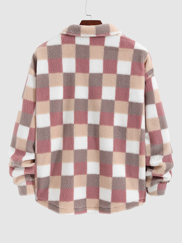 Mode Pure | Veste Fluffy Carreaux Classique pour Hommes