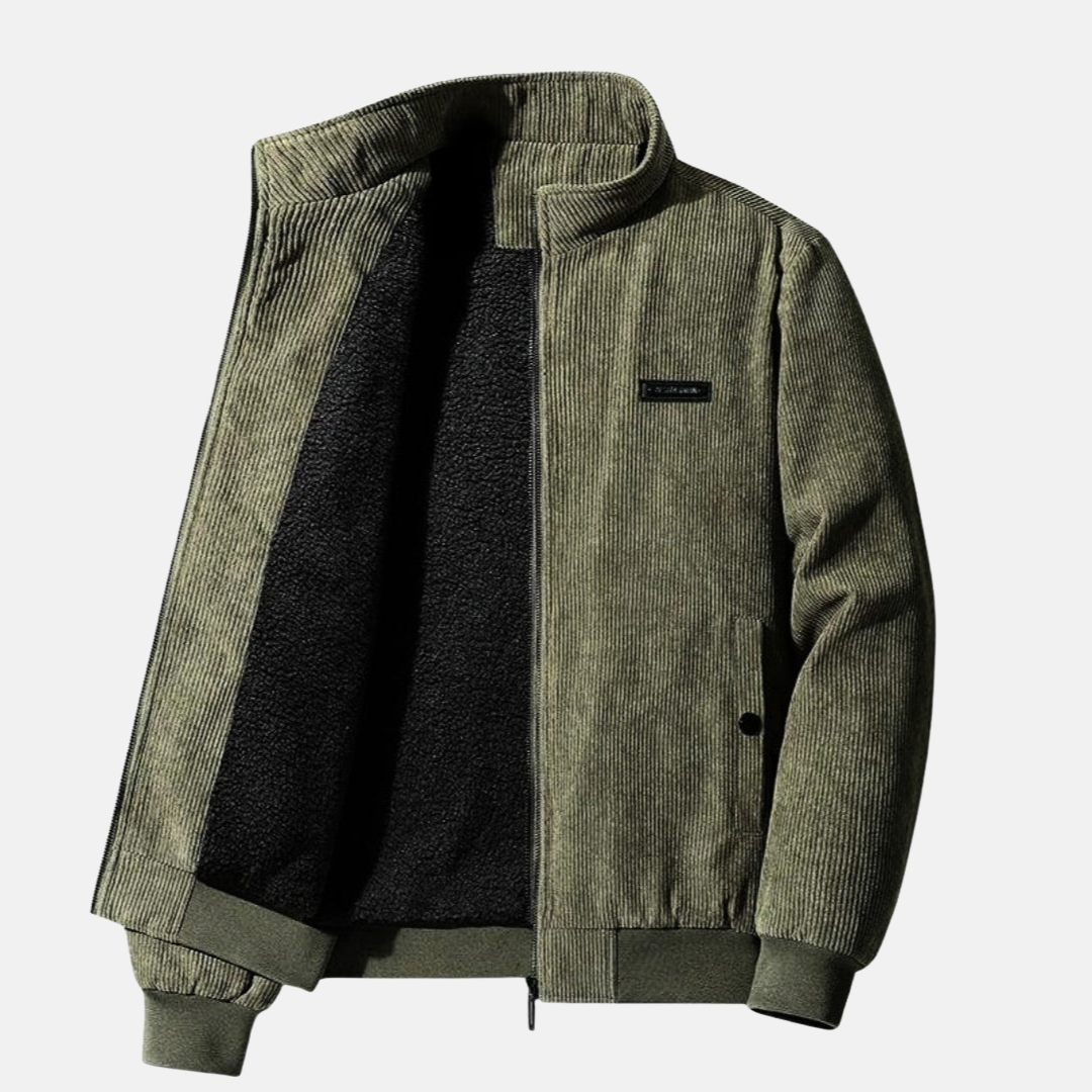 Mode Pure | Veste en velours côtelé avec doublure en sherpa