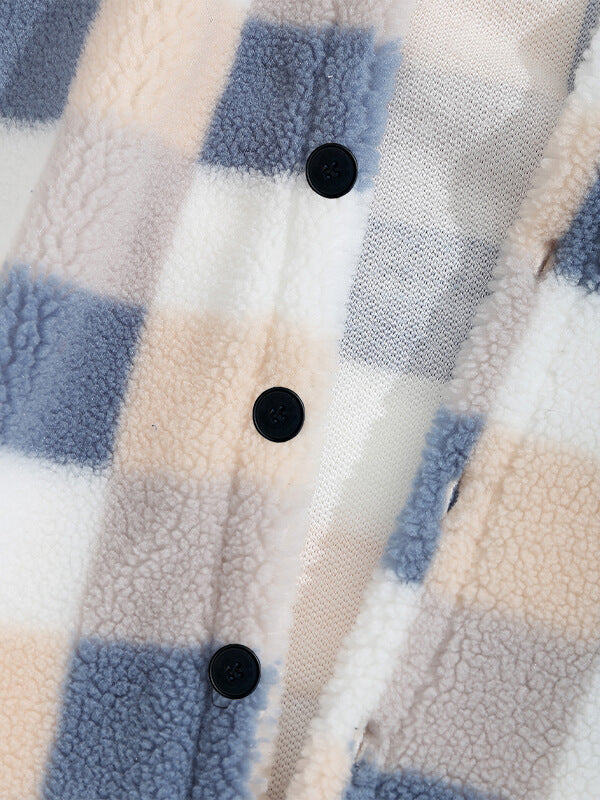 Mode Pure | Veste Fluffy Carreaux Classique pour Hommes