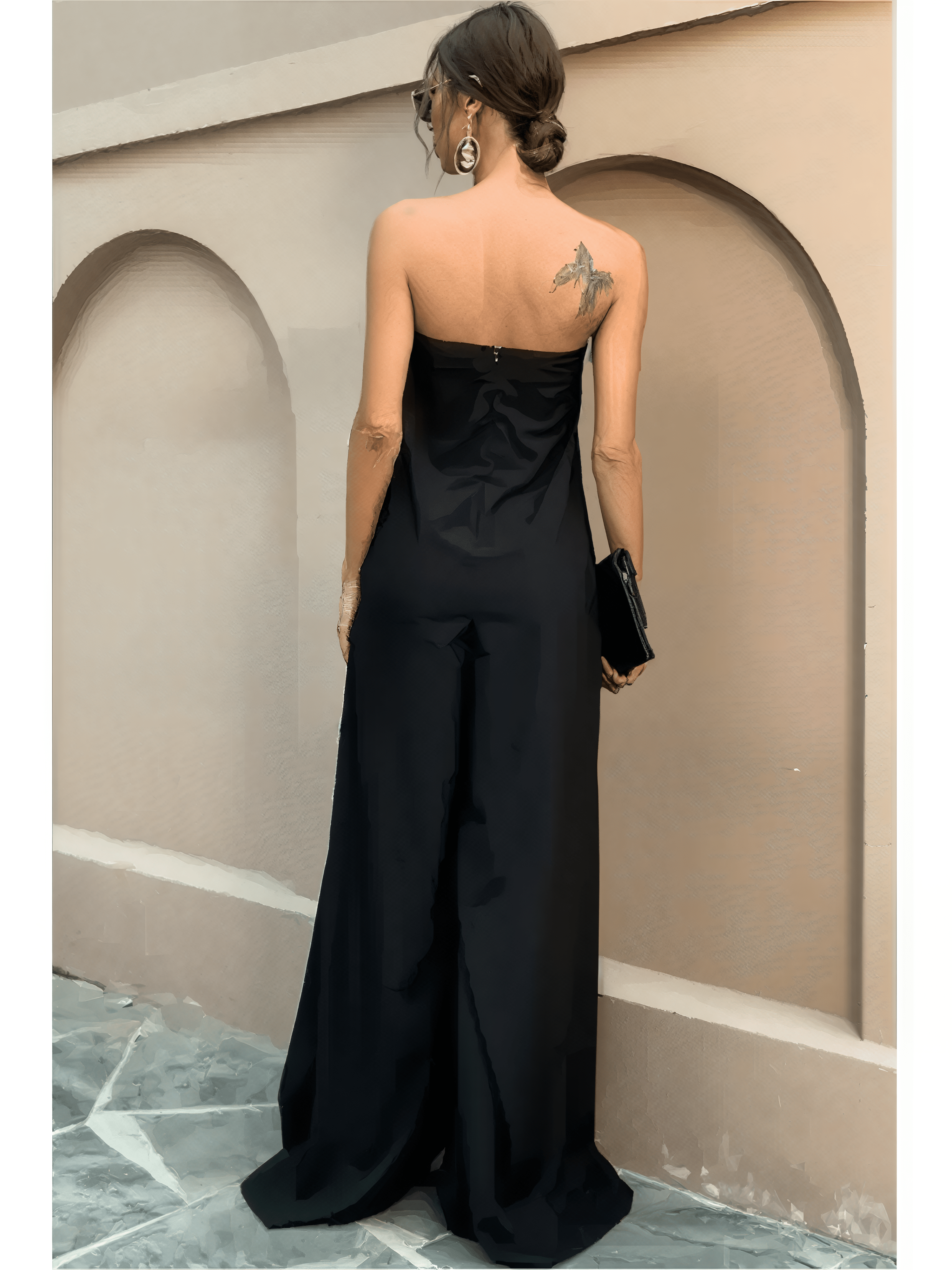 Noémie | Combinaison bustier noire fluide