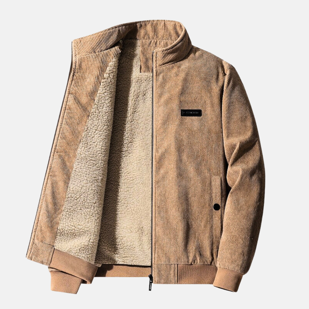 Mode Pure | Veste en velours côtelé avec doublure en sherpa