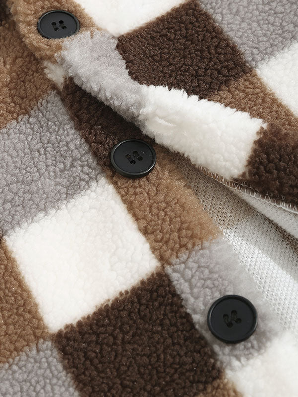 Mode Pure | Veste Fluffy Carreaux Classique pour Hommes