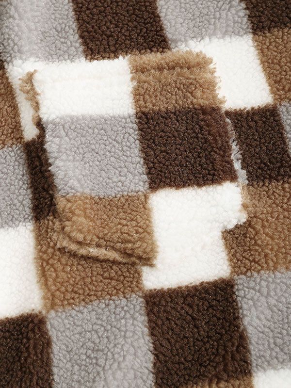 Mode Pure | Veste Fluffy Carreaux Classique pour Hommes