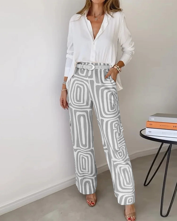 Ensemble Pantalon Élégant Kammay – Inclus Blouse et Ceinture