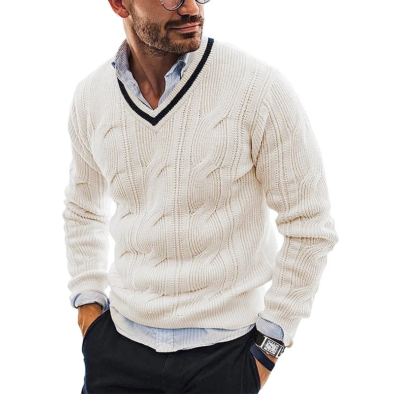 Mode Pure | Pull en Tricot Slim Fit Col V