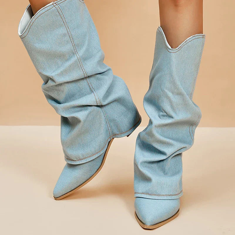 Mode Pure™ | Bottes en denim jusqu'aux genoux