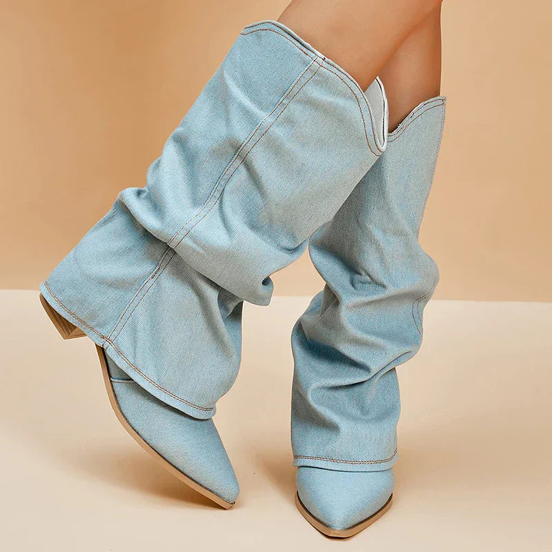 Mode Pure™ | Bottes en denim jusqu'aux genoux