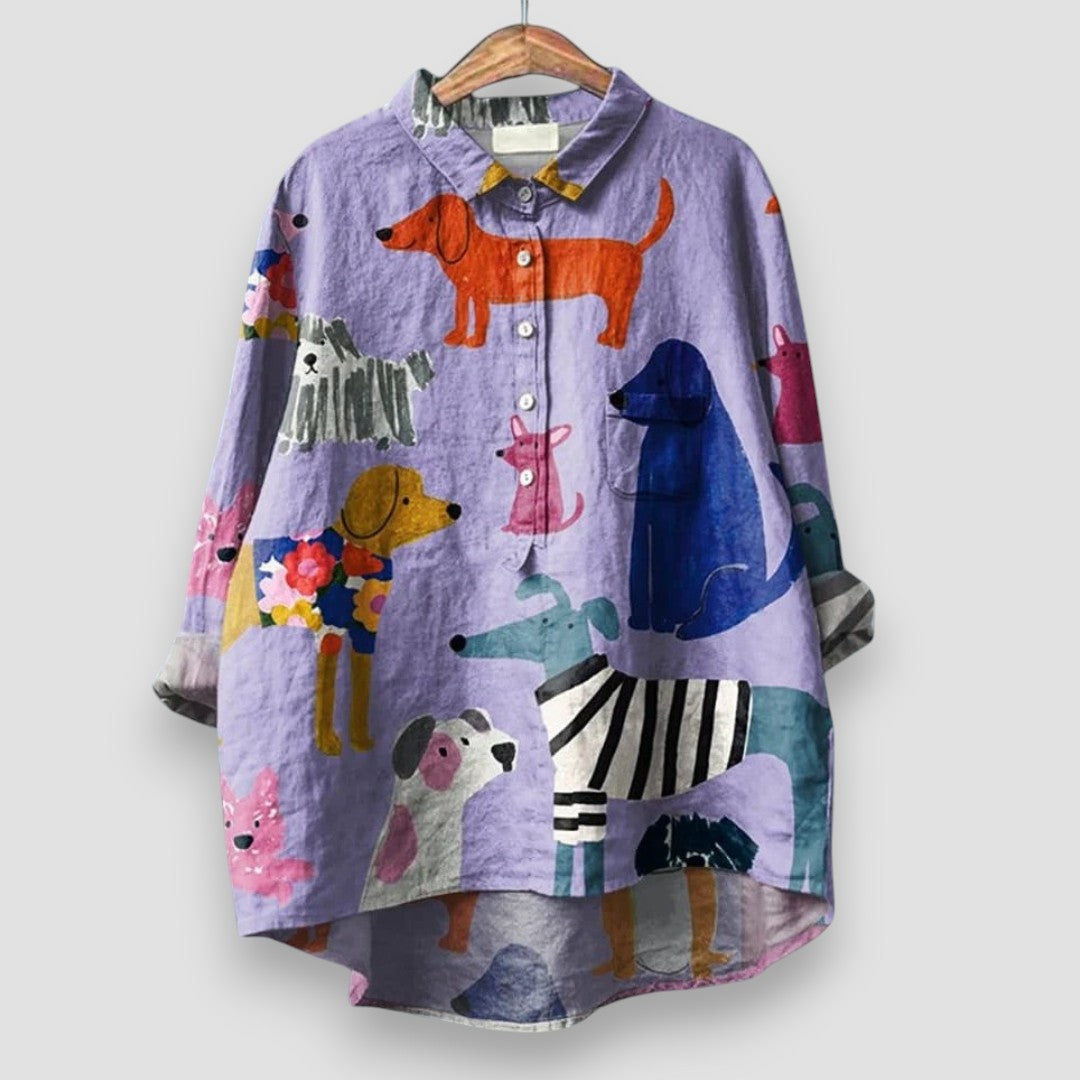 Kathrin | Chemise Femme avec Imprimé de Chien