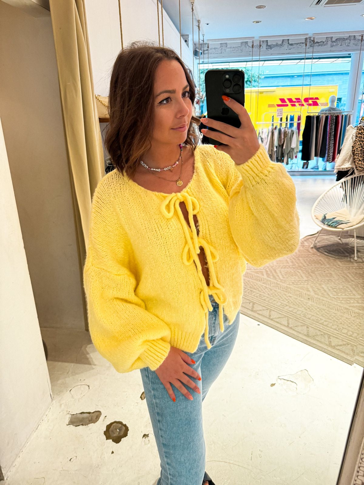 Mode Pure™ | Cardigan avec Détails en Nœud