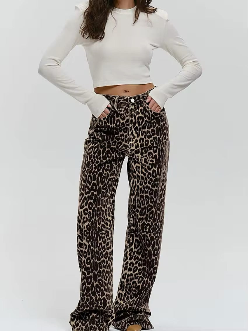 Mode Pure™ | Jeans Droits Léopard