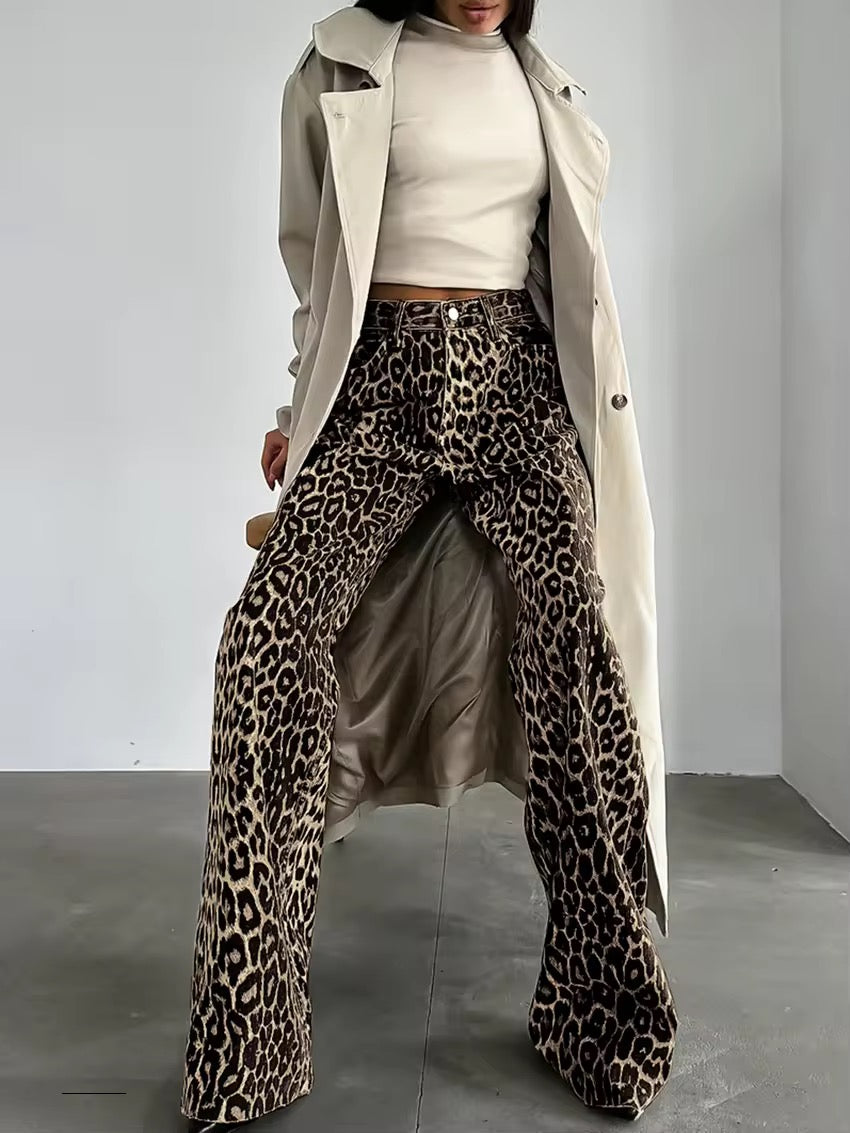 Mode Pure™ | Jeans Droits Léopard