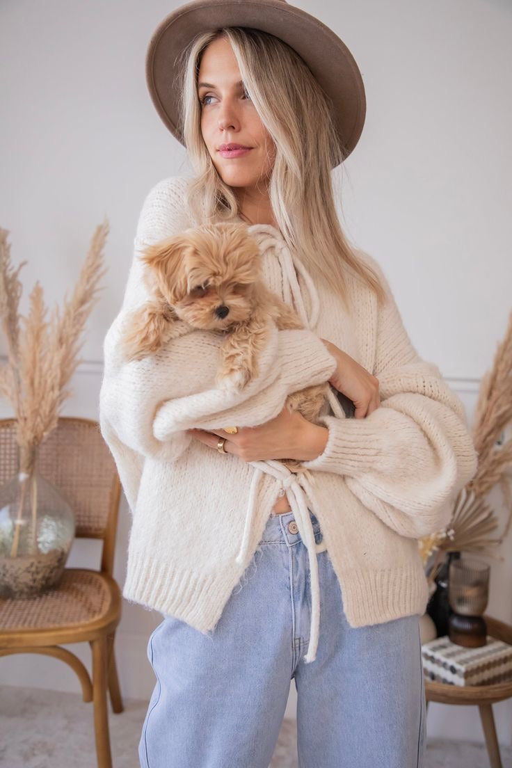 Mode Pure™ | Cardigan avec Détails en Nœud