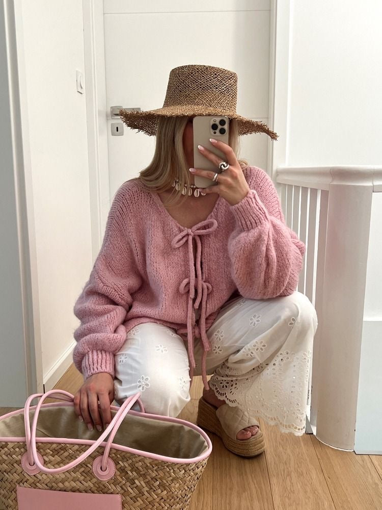 Mode Pure™ | Cardigan avec Détails en Nœud