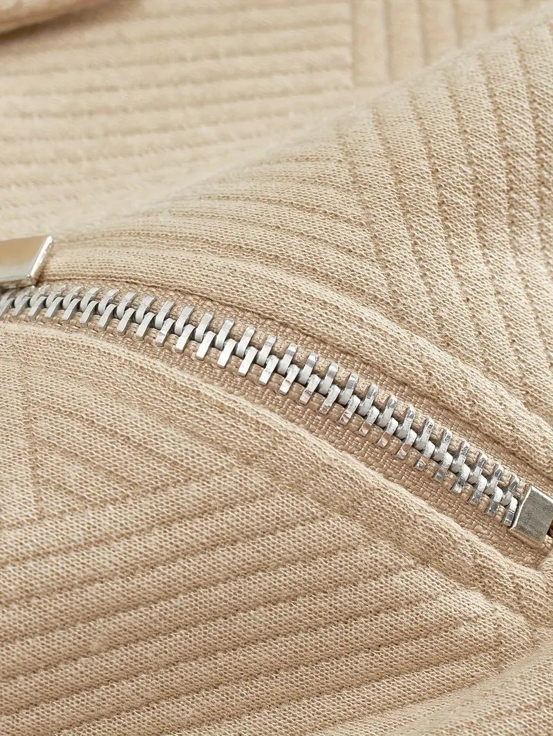 Mode Pure | Pull Vintage à Zip avec Design Géométrique