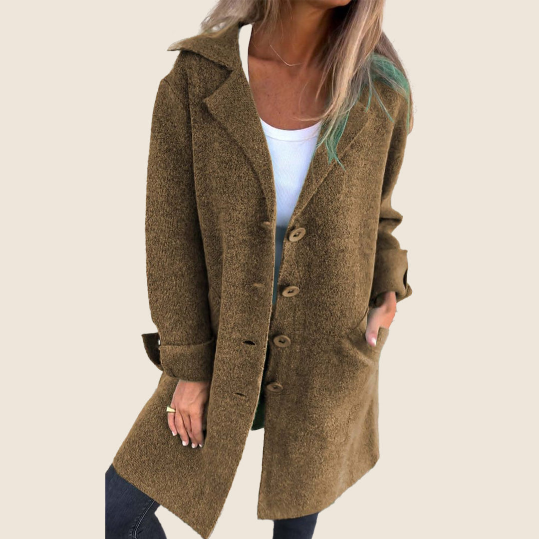 Baylea | Manteau Casual Monopette avec Revers