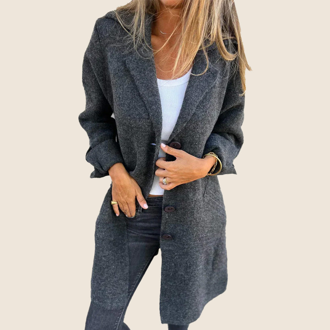 Baylea | Manteau Casual Monopette avec Revers