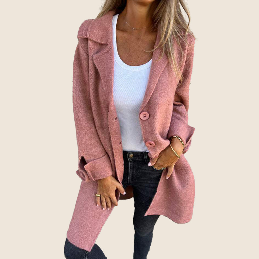 Baylea | Manteau Casual Monopette avec Revers