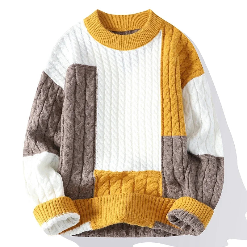Mode Pure™ | Pull Color Block Détendu pour Homme