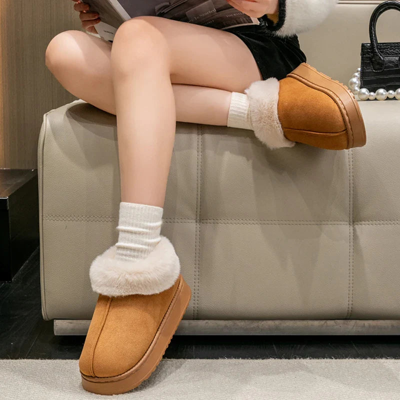 Mode Pure | Chaussons d'hiver en fausse fourrure doublés