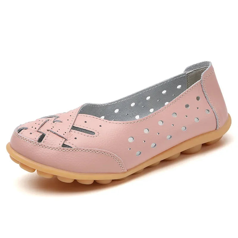 Mode Pure | Chaussures en cuir plat creux et respirant