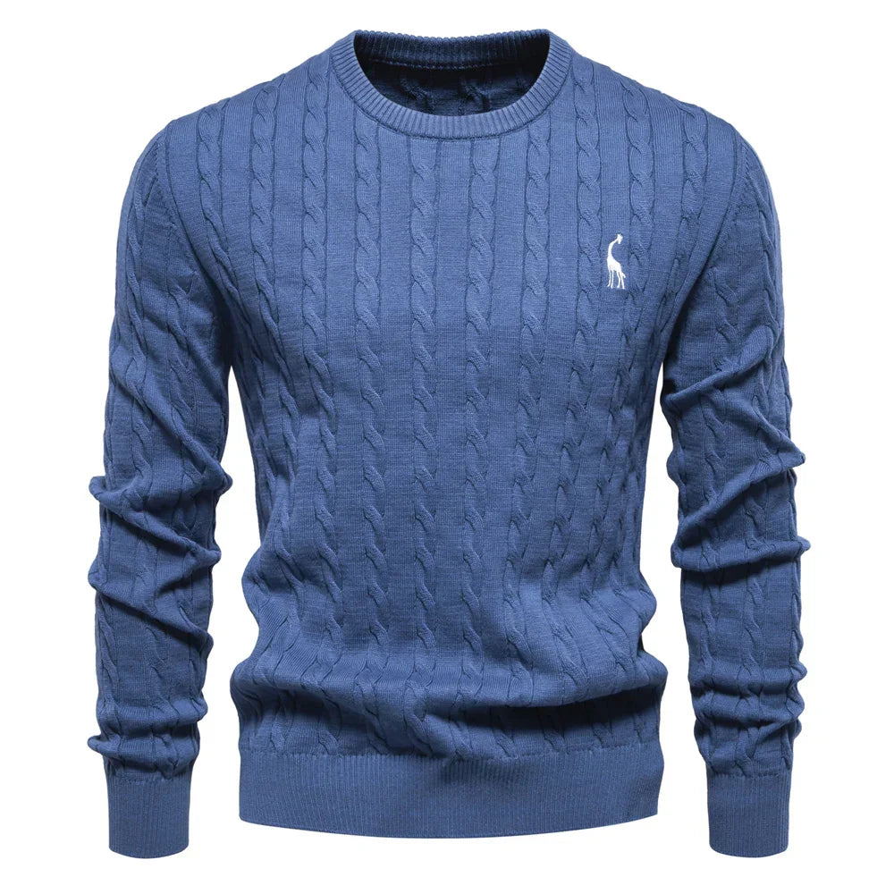 Mode Pure | Pull Tricoté avec Broderie de Girafe