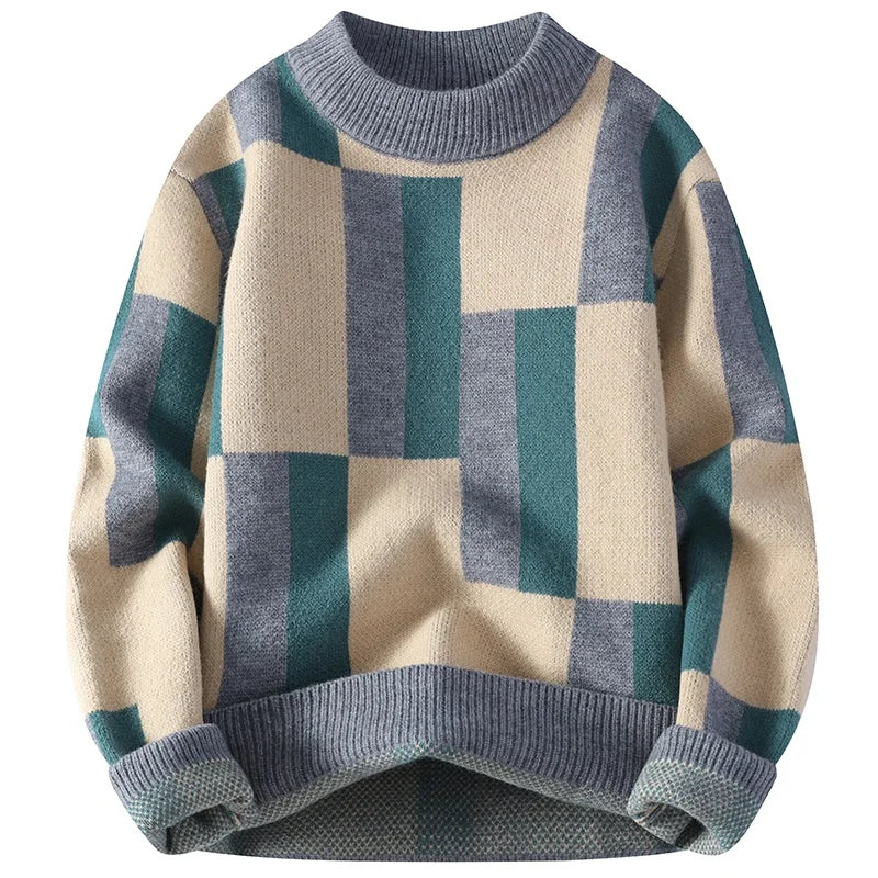 Mode Pure™ | Pull à col montant à carreaux pour hommes