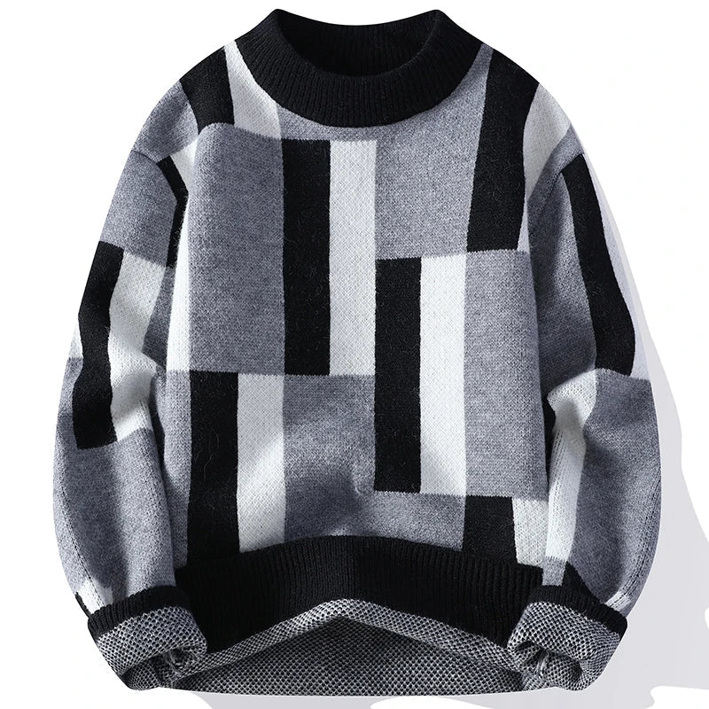 Mode Pure™ | Pull à col montant à carreaux pour hommes