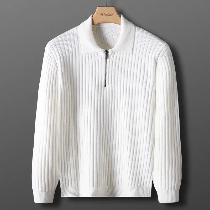 Mode Pure | Polo léger à rayures à manches longues