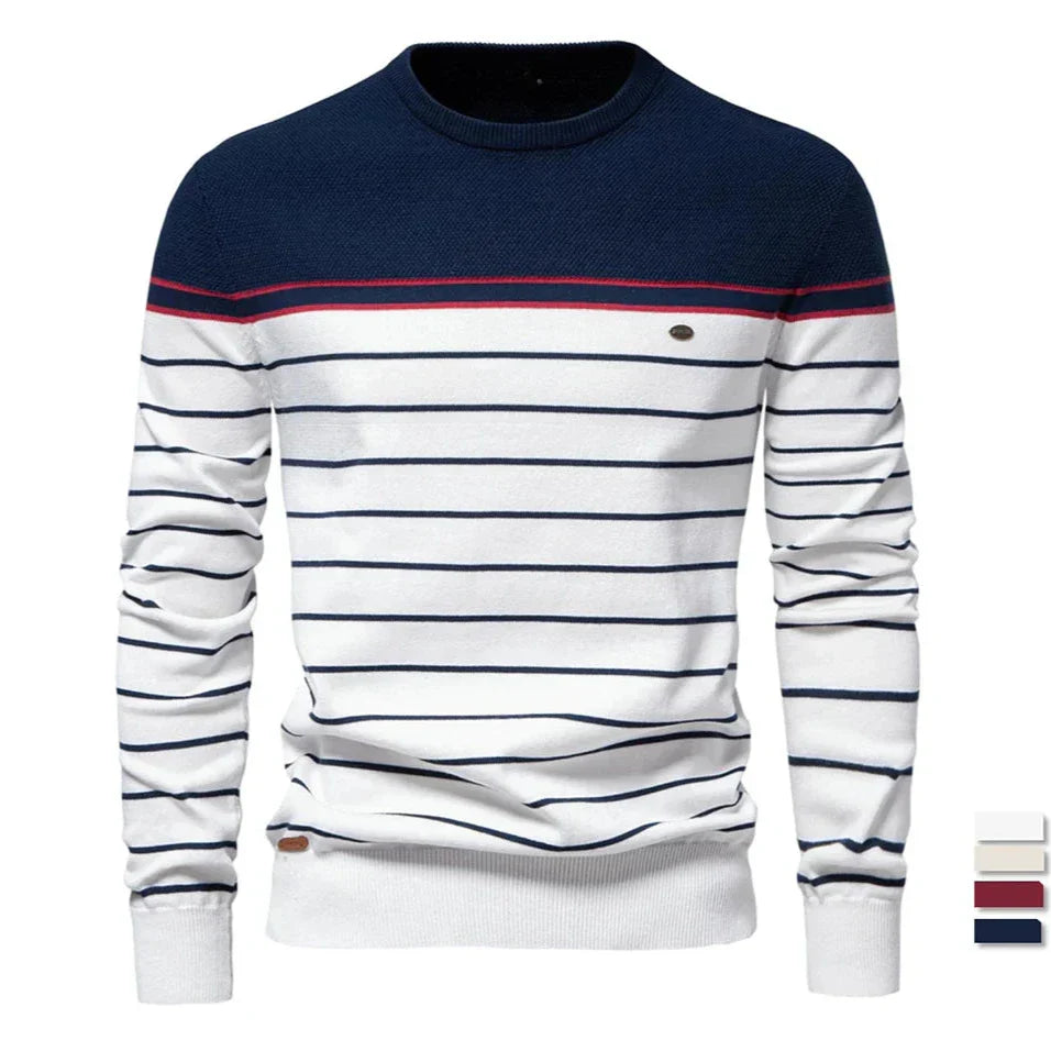 Mode Pure | Pull en Coton Rayé pour Hommes