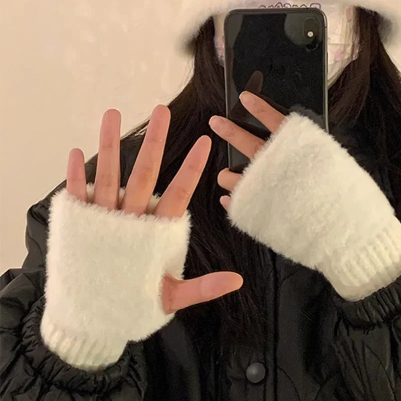 Mode Pure | Gants sans doigts en tricot douillet