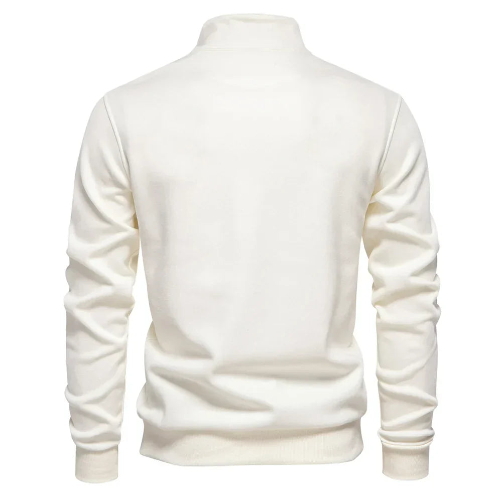 Mode Pure | Pull léger à col zippé avec poche sociale