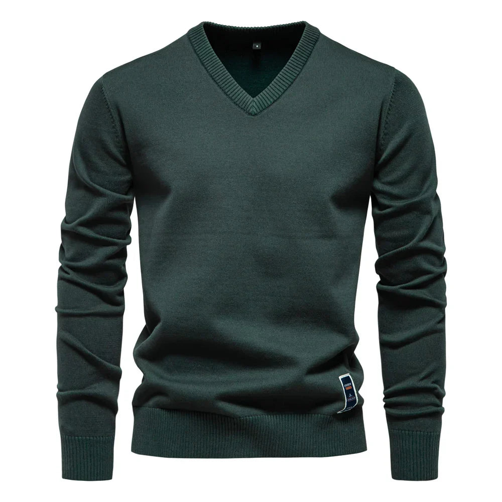 Mode Pure | Pull en Coton Solide Col V