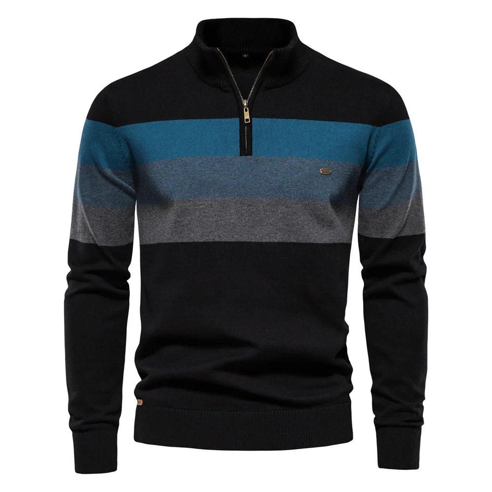 Mode Pure | Pull zippé patchwork chaud