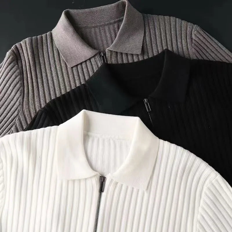 Mode Pure | Polo léger à rayures à manches longues