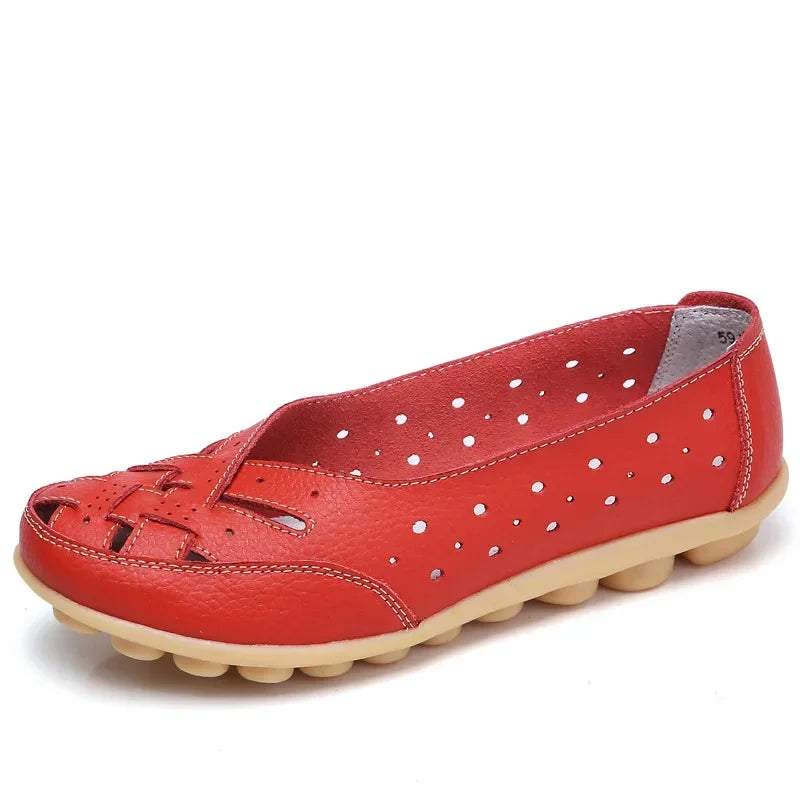 Mode Pure | Chaussures en cuir plat creux et respirant